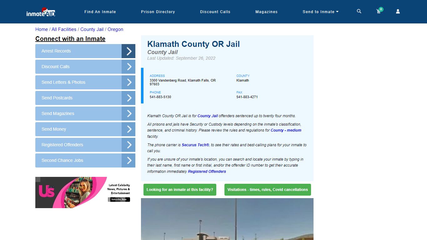 Klamath County OR Jail - Inmate Locator - Klamath Falls, OR